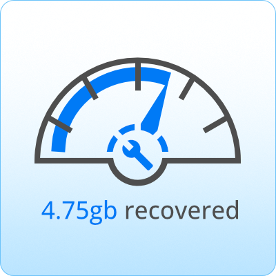 a dial displaying 4.75gb recovered