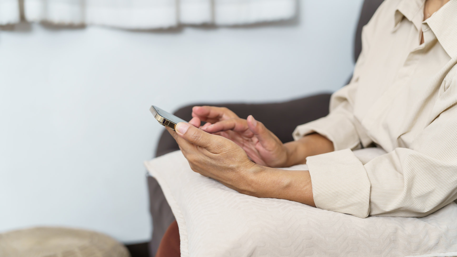 Woman holding phone